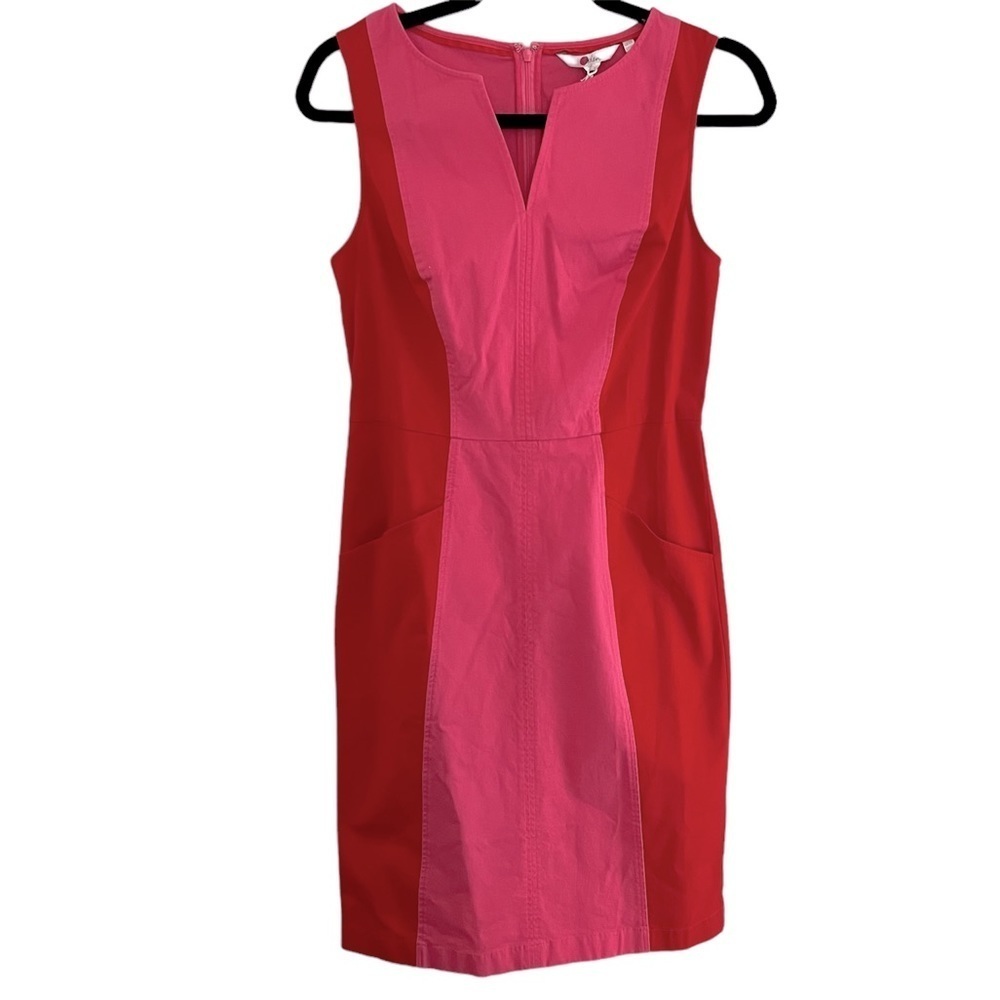 Boden Helena Colorblock Cotton Chino Sleevless Dress
